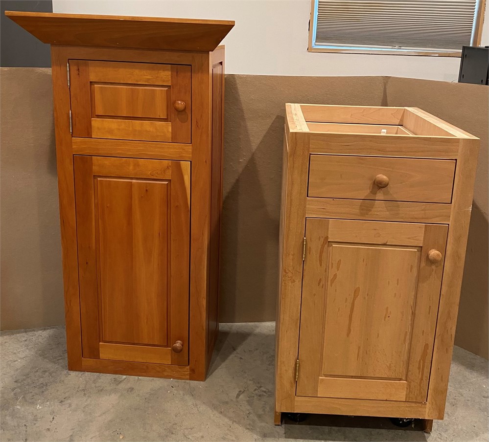 Two Custom Cherry Cabinets