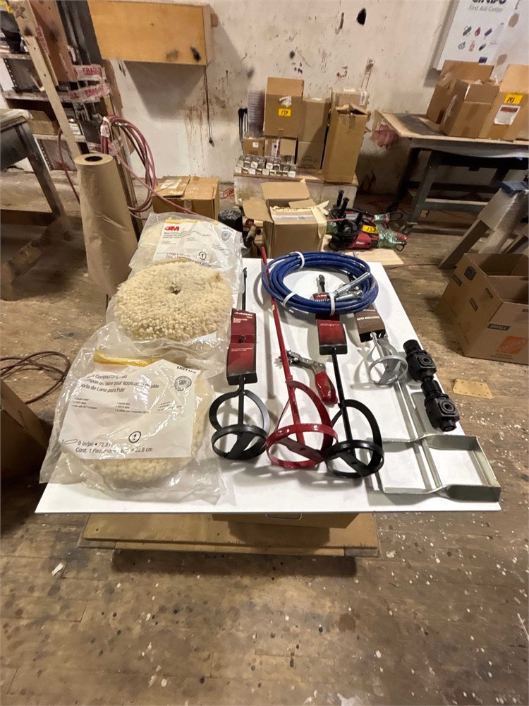 Mixing Paddles, 3M Buffing Pads, and Air Hoses