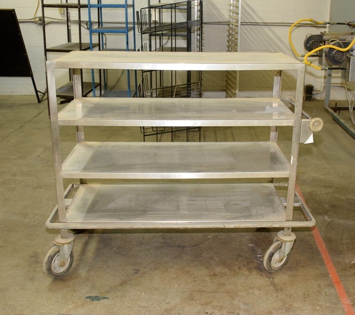 LOT# 058  (1)  STAINLESS STEEL CART ON SWIVEL CASTERS
