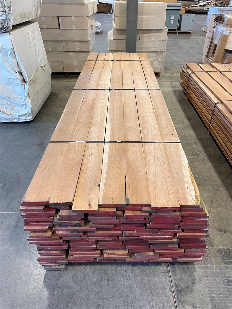 Lot of "Cherry" Solid Wood - Approx 160pcs, 4/4 x 12'L x 5-8" Wide