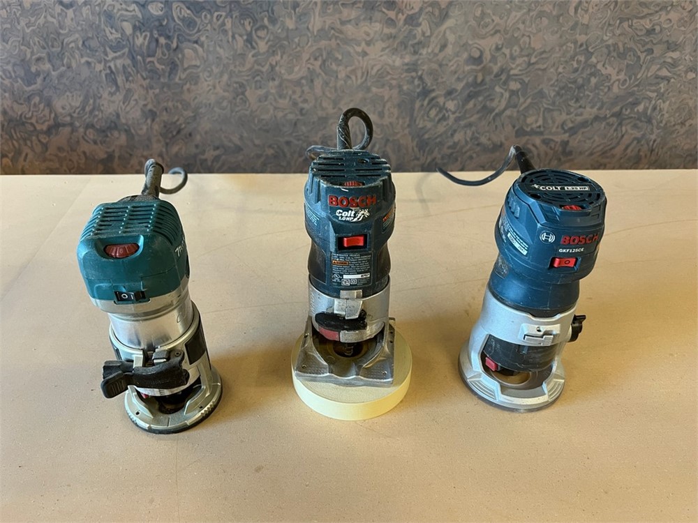 Bosch & Makita Hand Routers - Qty (3)