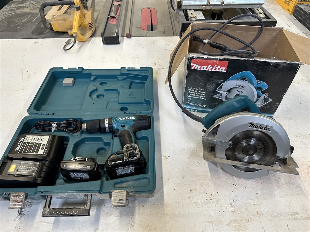 Makita Tool Lot - 7" Circular Saw + 18V Cordless Drill Set - Lot of 2