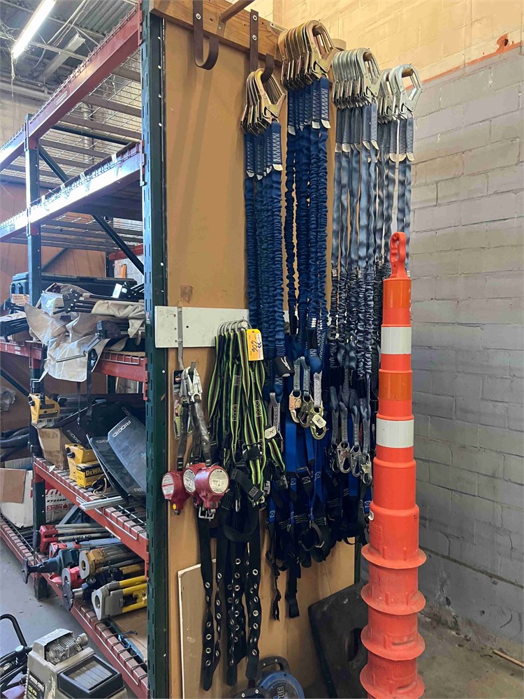 Safety Harnesses & Other Items on Rack
