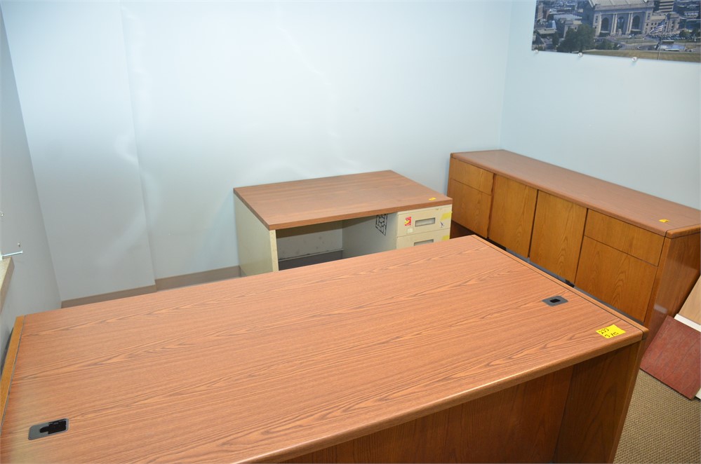 Office desks and cabinet