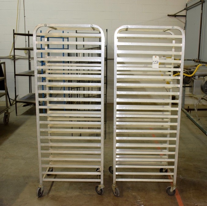 LOT# 057  (2)  RACKS ON CASTERS * LOT OF 2