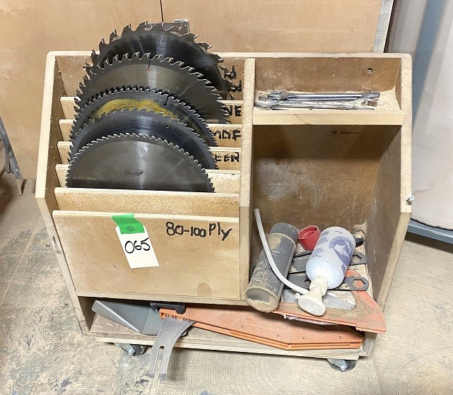 Lot of (5) "Saw Blades" - 12" Diameter c/w Portable Cart