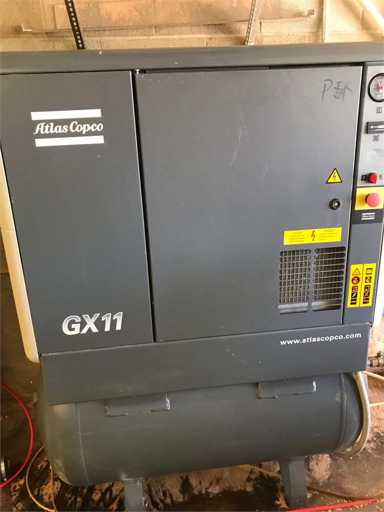 Atlas Copco "GX11" Rotary screw air compressor and tank combo