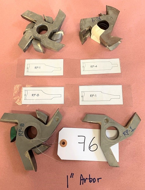 LOT# 076  (4) SHAPER / MOULDER CUTTERS * SEE PHOTO FOR PROFILE & BORE DIAMETER