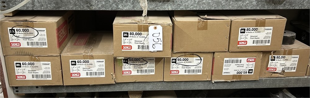 (10) Boxes of "Senco" Galvinized finish Staples- Richmond Hill, ON