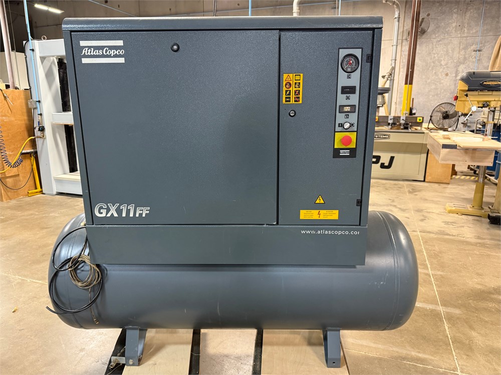 Atlas Copco "GX11" Rotary Screw Air Compressor and Tank Combo