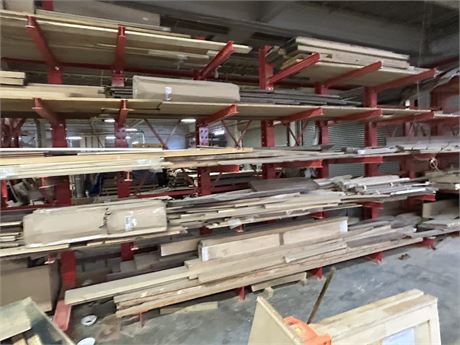 Bad Wood Racking Lot - Substantial Lot of Solid Wood in Racking, Ask White Oak, Mahogany ...