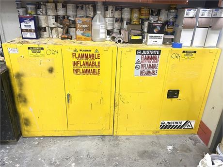 (2) Justrite "Explosion Proof" Paint Storage Cabinets