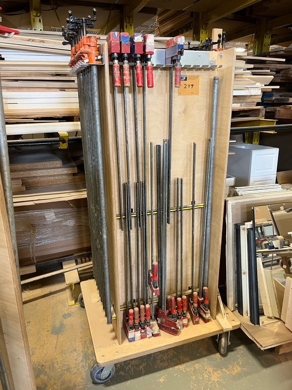 Bessey Bar Clamps & Cart - as Pictured