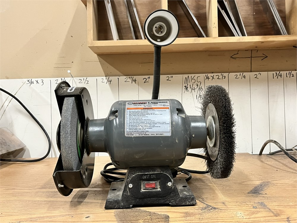 Central Machinery 8" Bench Grinder with work light