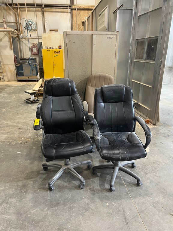 Lot of (4) Office Chairs & (1) File Cabinet