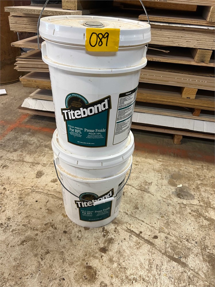 Two Five Gallon Buckets of "Titebond" Contact Cement