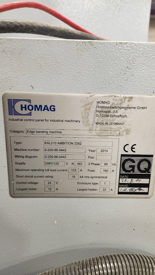 Homag "KAL 210/Ambition 2262" Edgebander