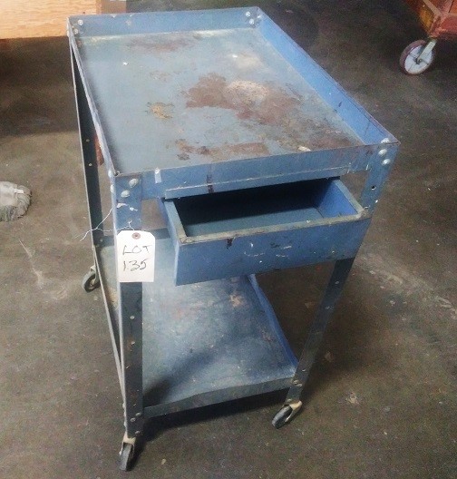 LOT# 135  METAL CART ON CASTERS * 24" x 18"
