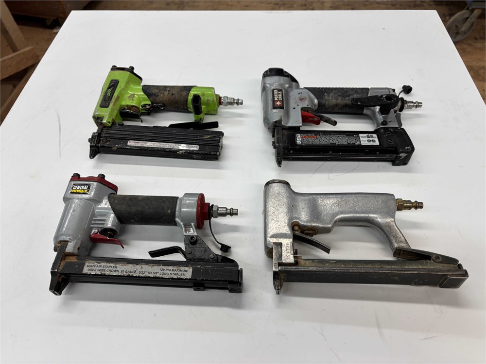 Assorted Pneumatic Brad Nailers and Staplers