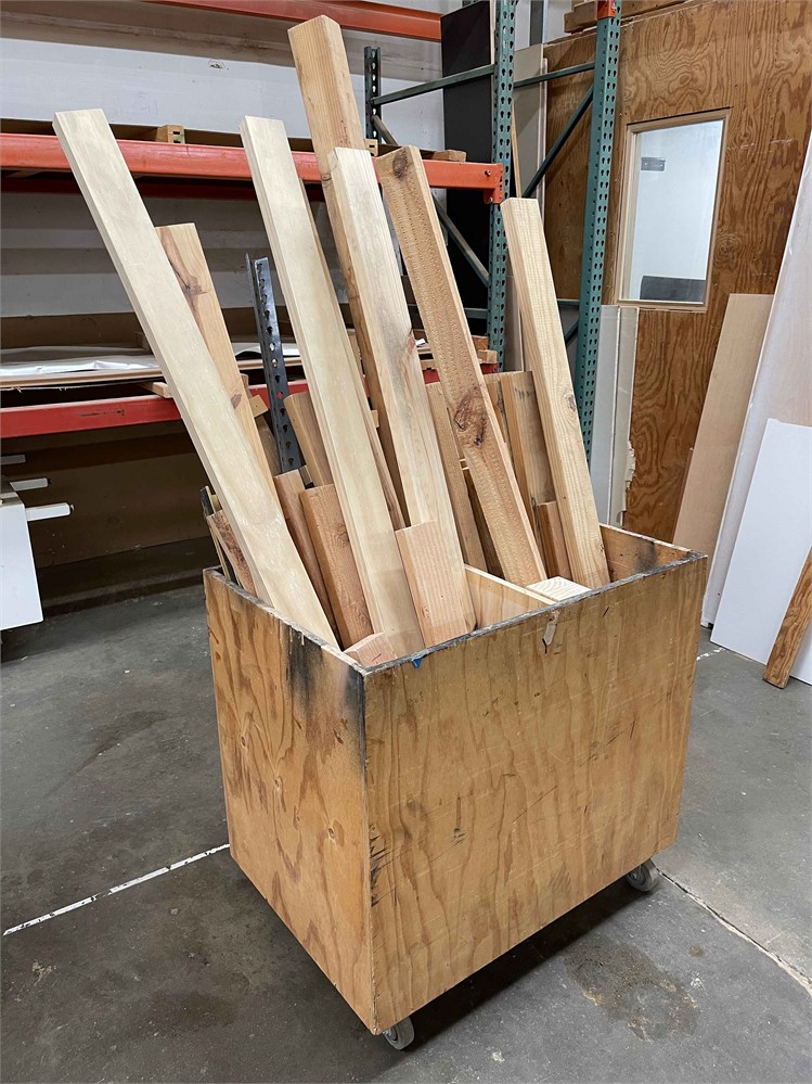 Wooden Shop Cart with Variety of Lumber