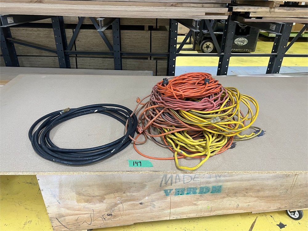 Lot of Extension Cords & Air Hose