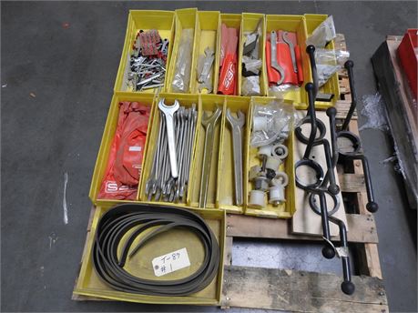 MISC. LOT OF SAC PARTS, WRENCHES, TOOLING, ETC.