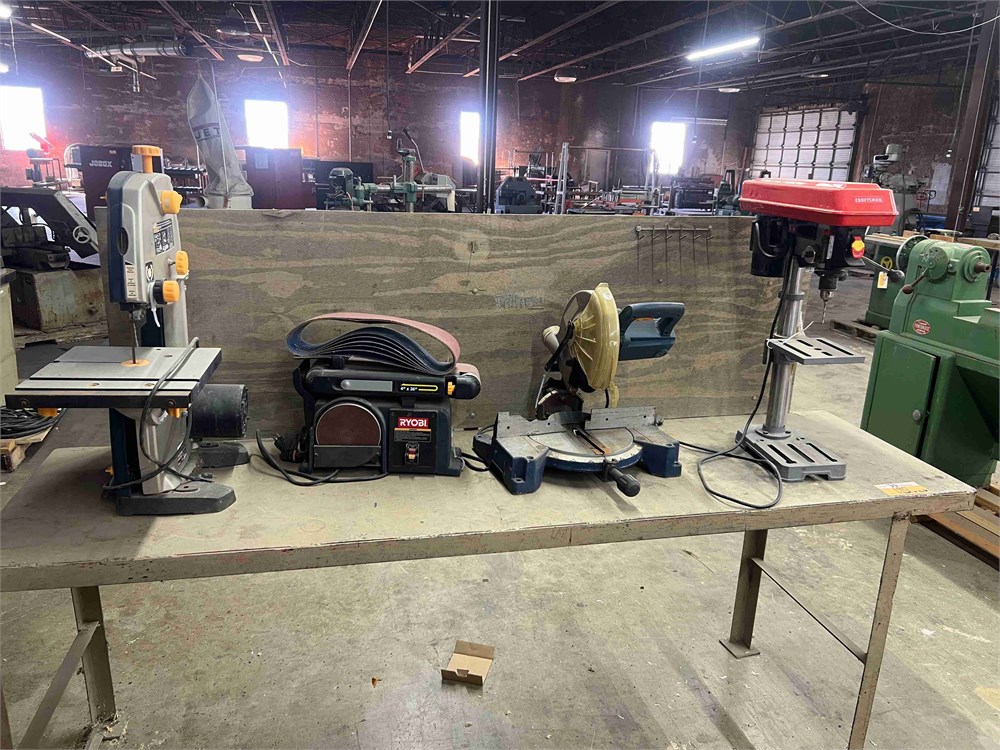 Band Saw, Drill Press, Chop Saw, Sander