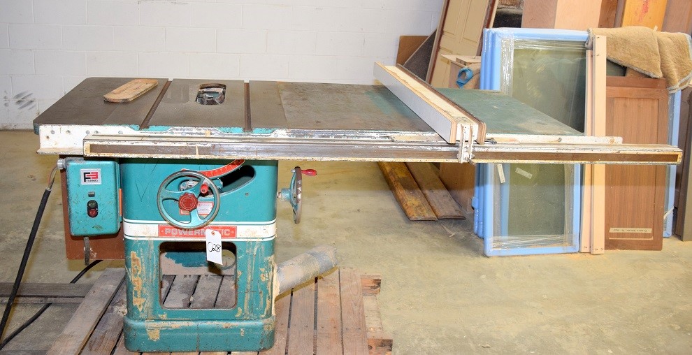 LOT# 028  POWERMATIC TABLE SAW * 3HP, 10" BLADE, TILT TO 45 DEGREES