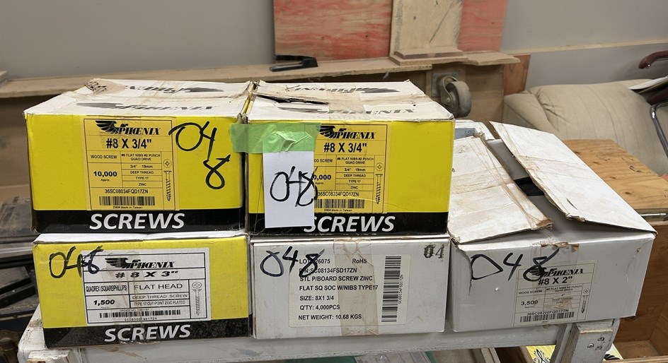 (5) Boxes of Wood Screws  - Richmond Hill, ON