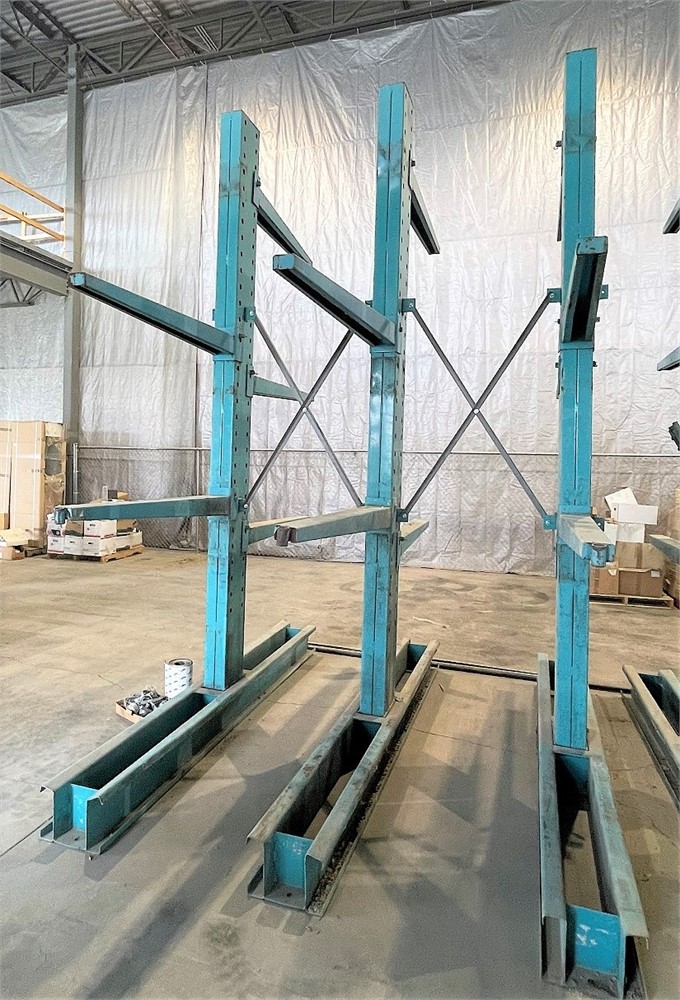 (1) Lot of Two Sided Cantilever/Lumber Racking - 3 Uprights