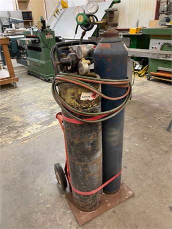 Welding Tanks with Torch and Cart