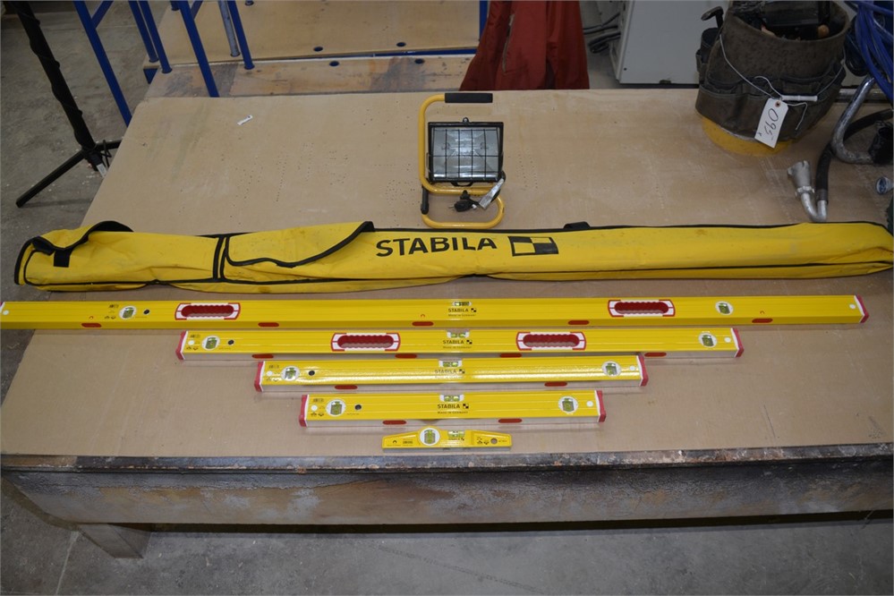 Five (5) Stabila Levels with Case