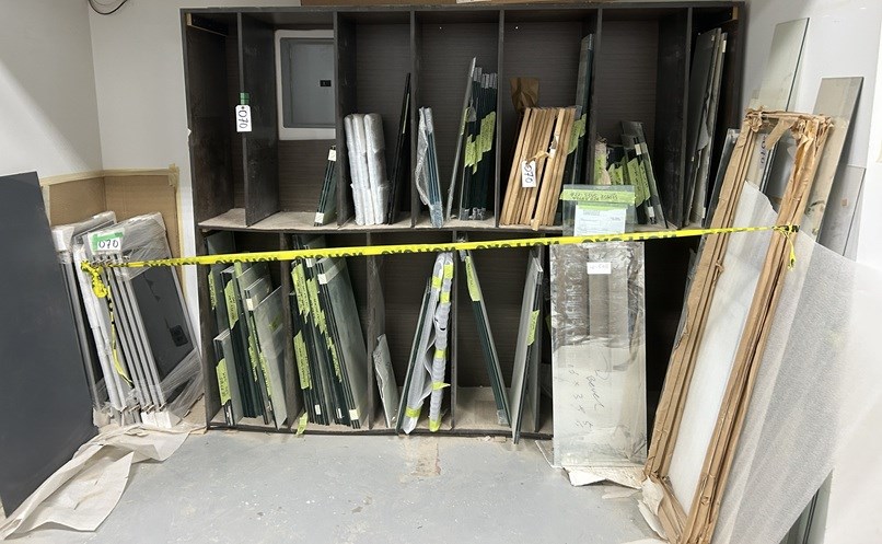 (1) Large Lot of Glass Windows, Brass Frames  - Markham, ON