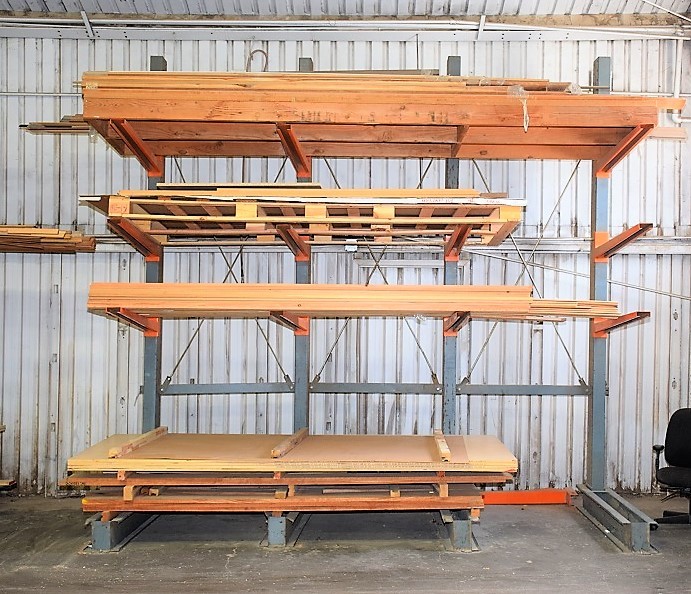 LOT# 045 (1) SECTION OF CANTILEVER LUMBER RACKING 12'H X 12'W X 48" (4) UPRIGHTS