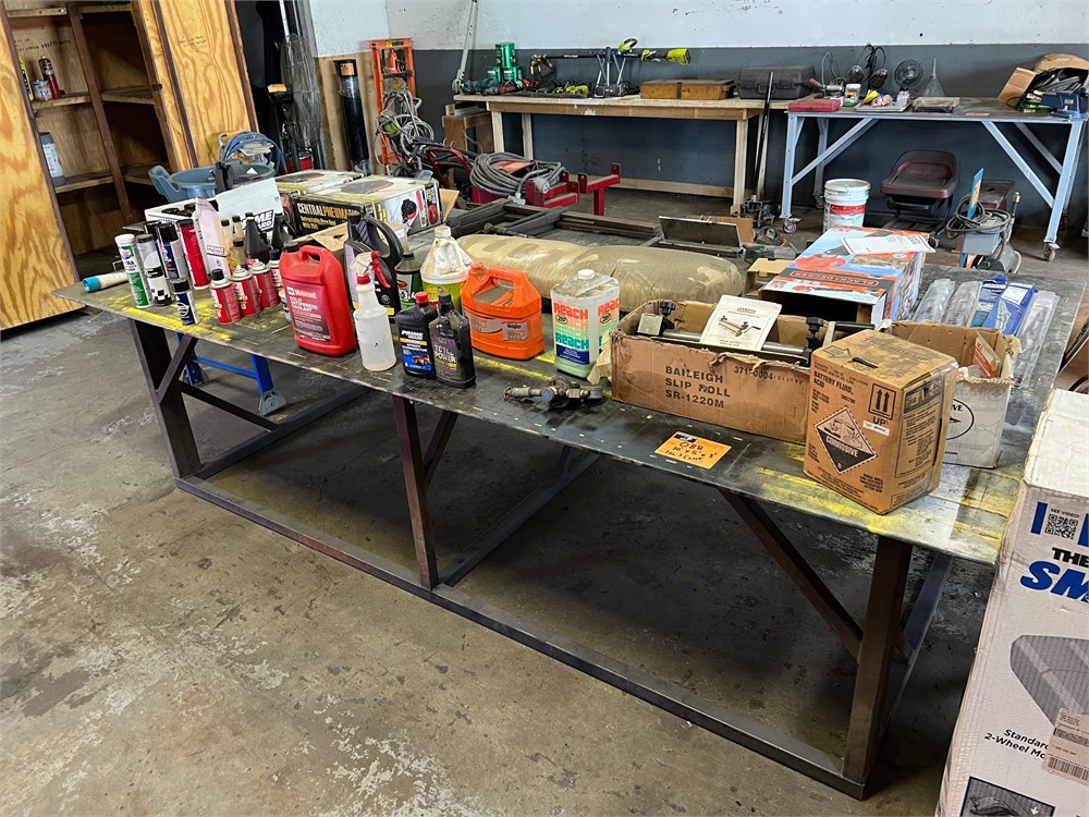 Table, Hand Tools & Hardware as pictured