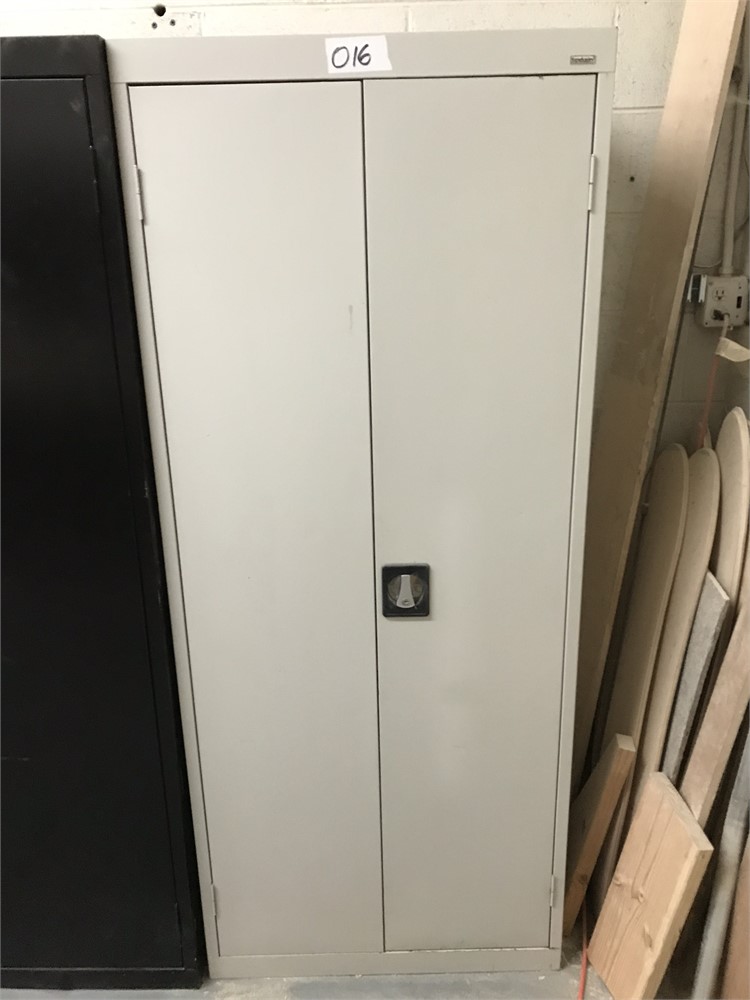 Metal Cabinet with Cleaning Supplies