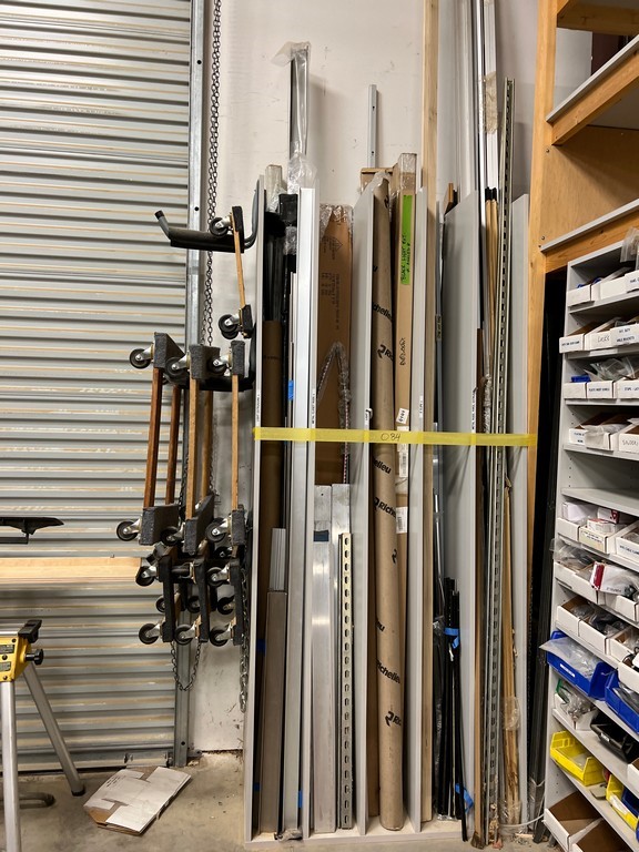 Lot of Metal Extrusions in Rack