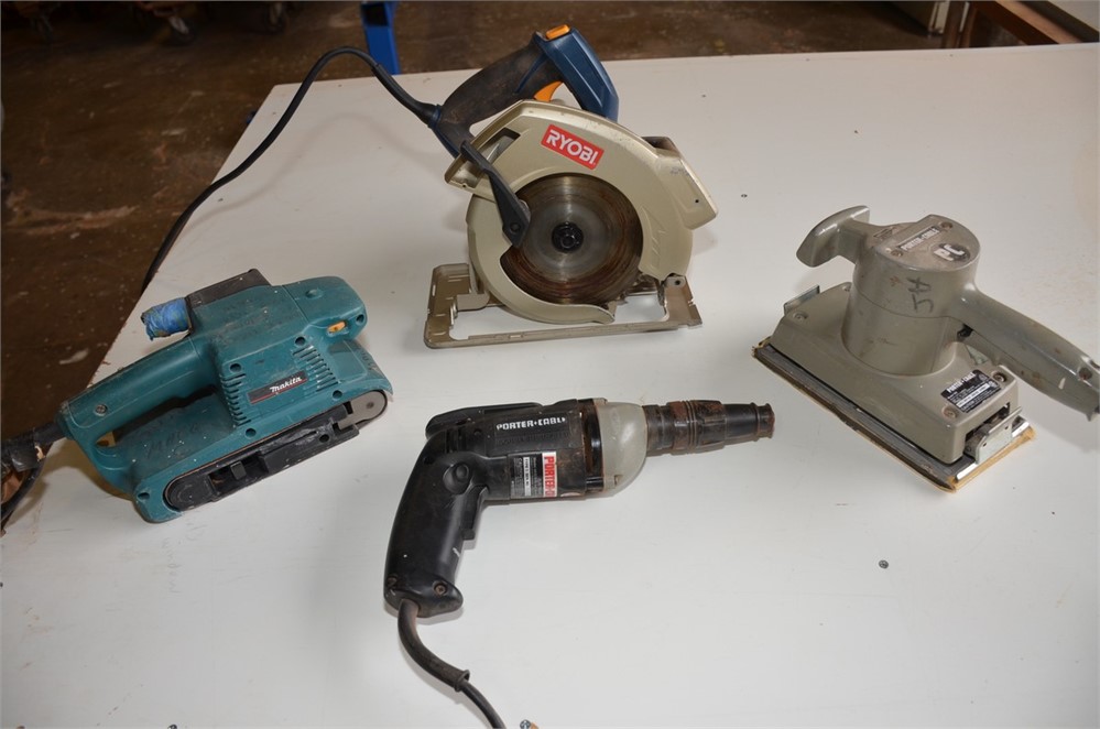 Lot of Ryobi, Porter Cable and Makita Electric Hand Tools as Pictured - Qty (4)