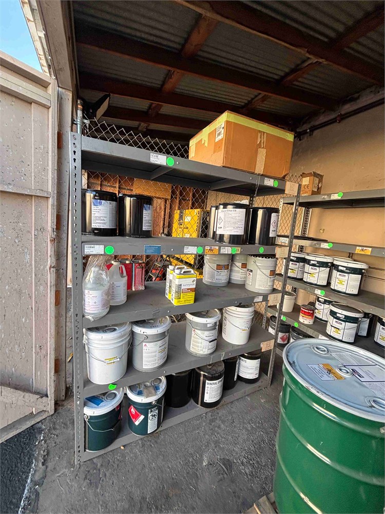 Paint and Supplies on Shelves