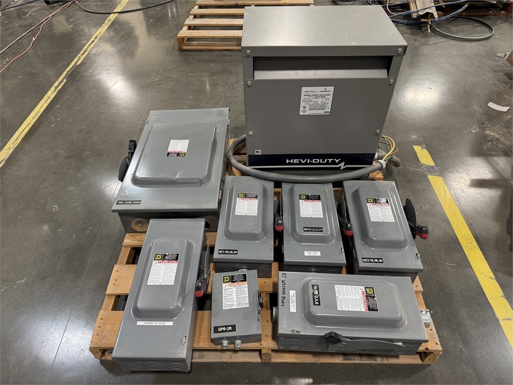 Emerson Electrical Transformer and (7) Square D Electrical Disconnects