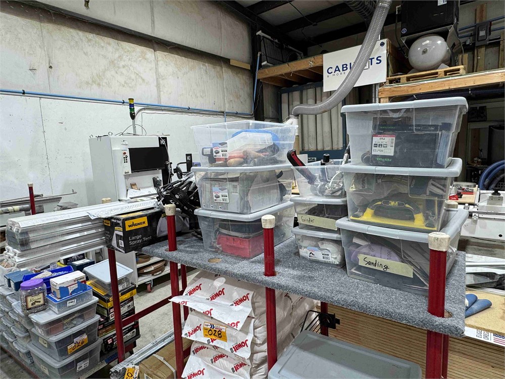 Misc Items on Top Shelf of Cart