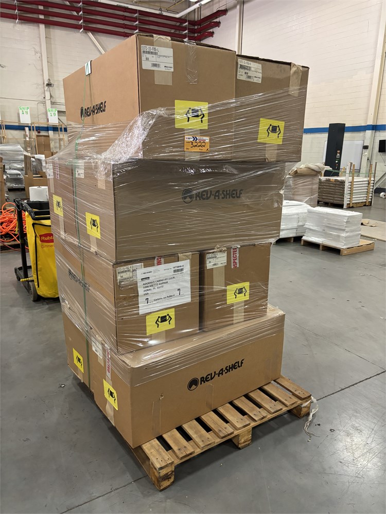 Pallet of Rev-A-Shelf Cabinet Hardware