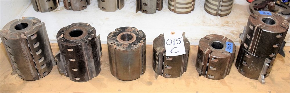 LOT# 015C  LOT OF (6) MOULDER CUTTER HEADS WITH CUTTERS