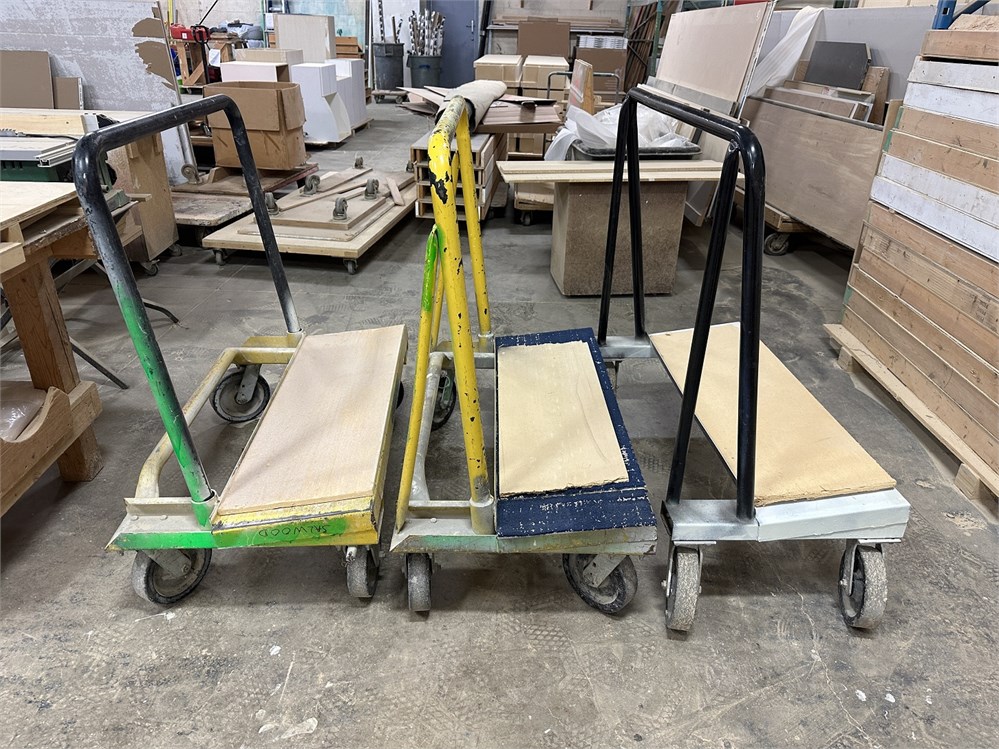 Metal Drywall Dolly/Cart Lot on Casters- Lot of 3