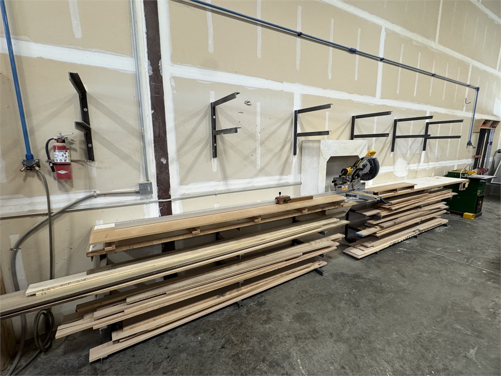 Assorted Hardwood Lumber with Metal Racking