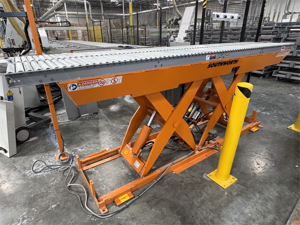 Southworth "LST4-36" Lift Table with Hytrol Roller Conveyors