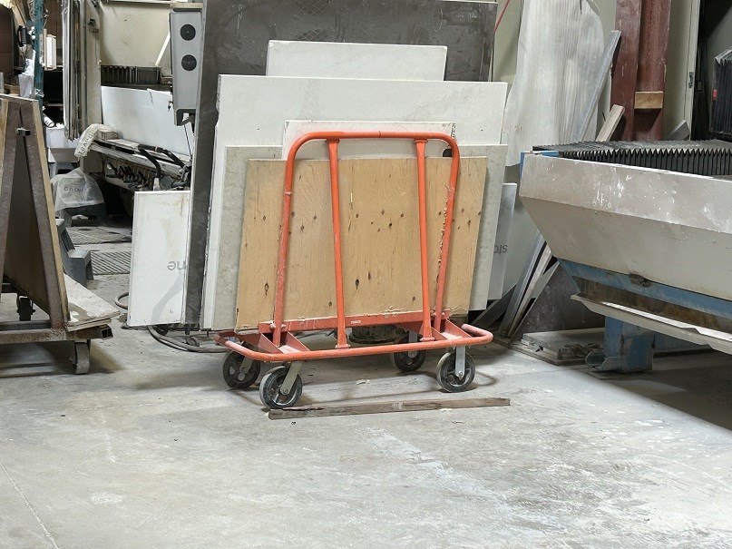 Lot of 2 Orange  "Transfer Carts" on Castors, 52" Long  - Woodbridge, ON