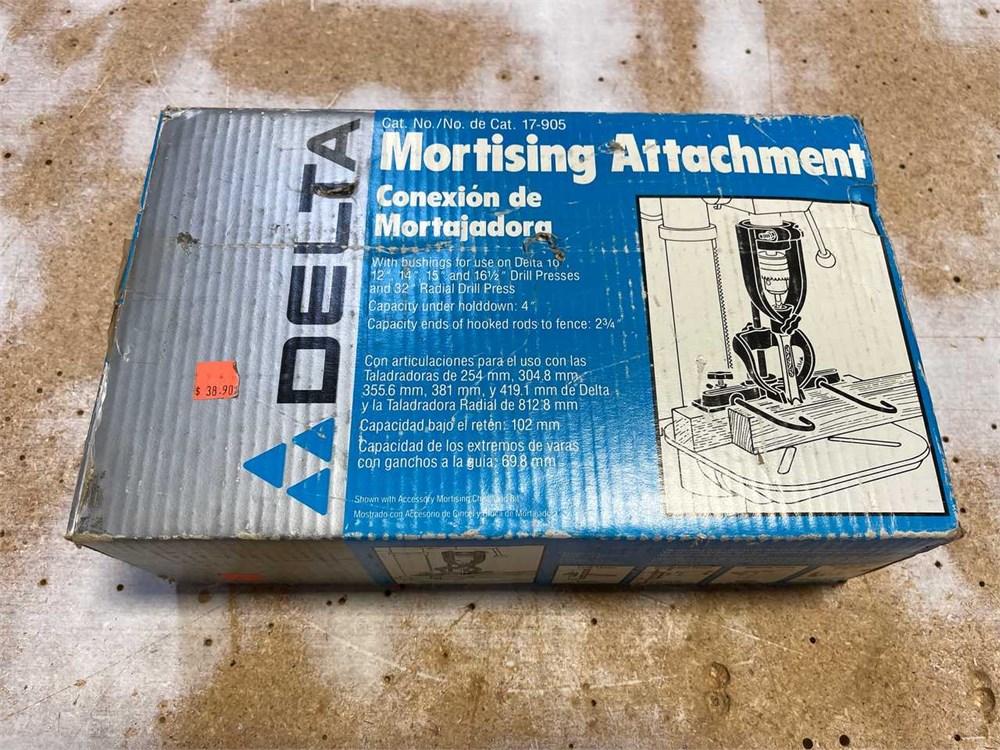 Delta Mortising Attachment and Chisels (new in box)