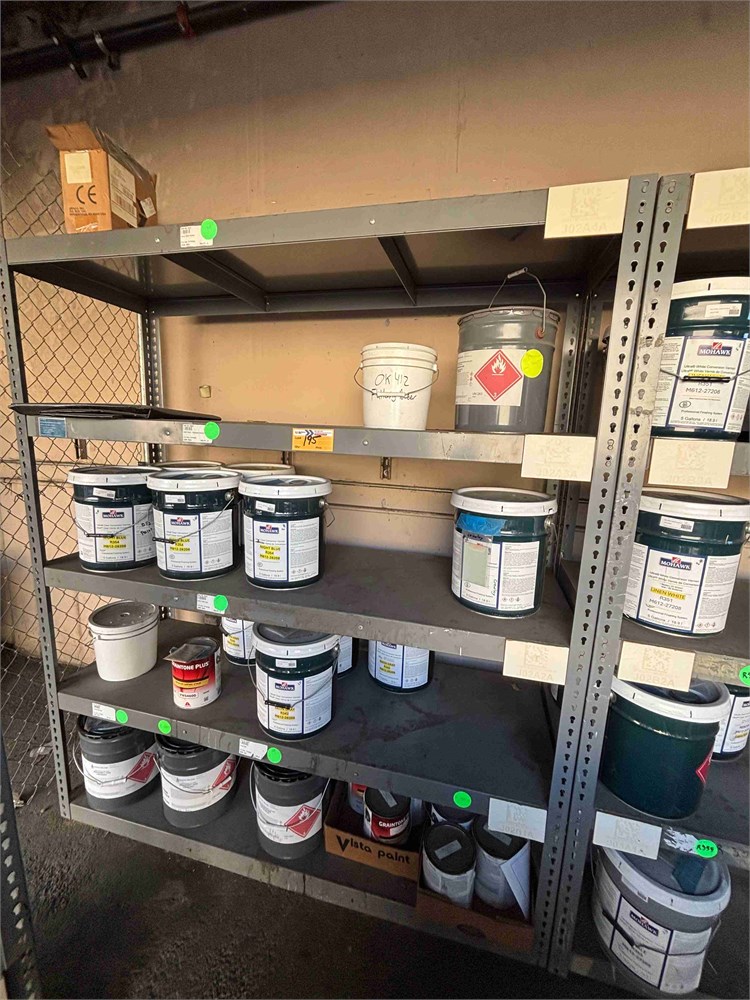 Paint and Supplies on Shelves