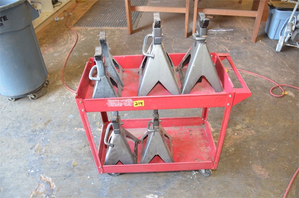 Lot of Jack Stands & Cart as Pictured